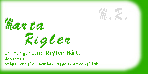marta rigler business card